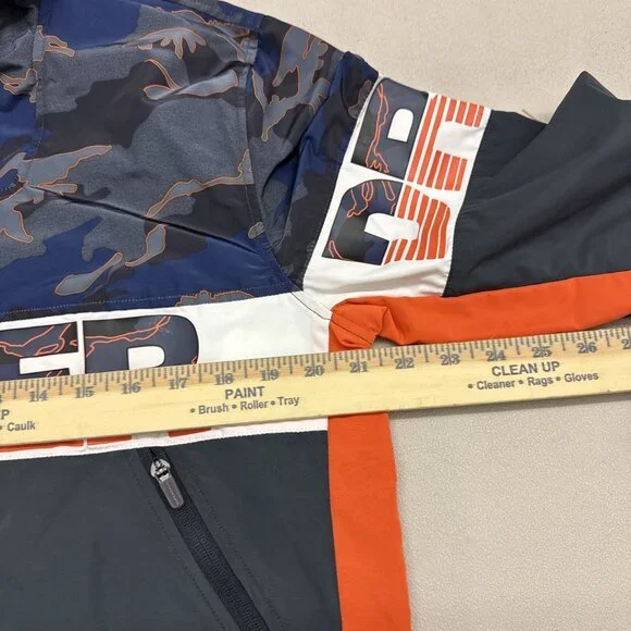 Superdry Ryley Overhead 1/4 Zip Jacket Smart Casual Lightweight Blue Camo Medium - Picture 8 of 11